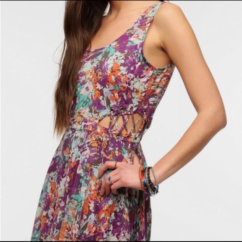 Purple Floral Summer Dress
